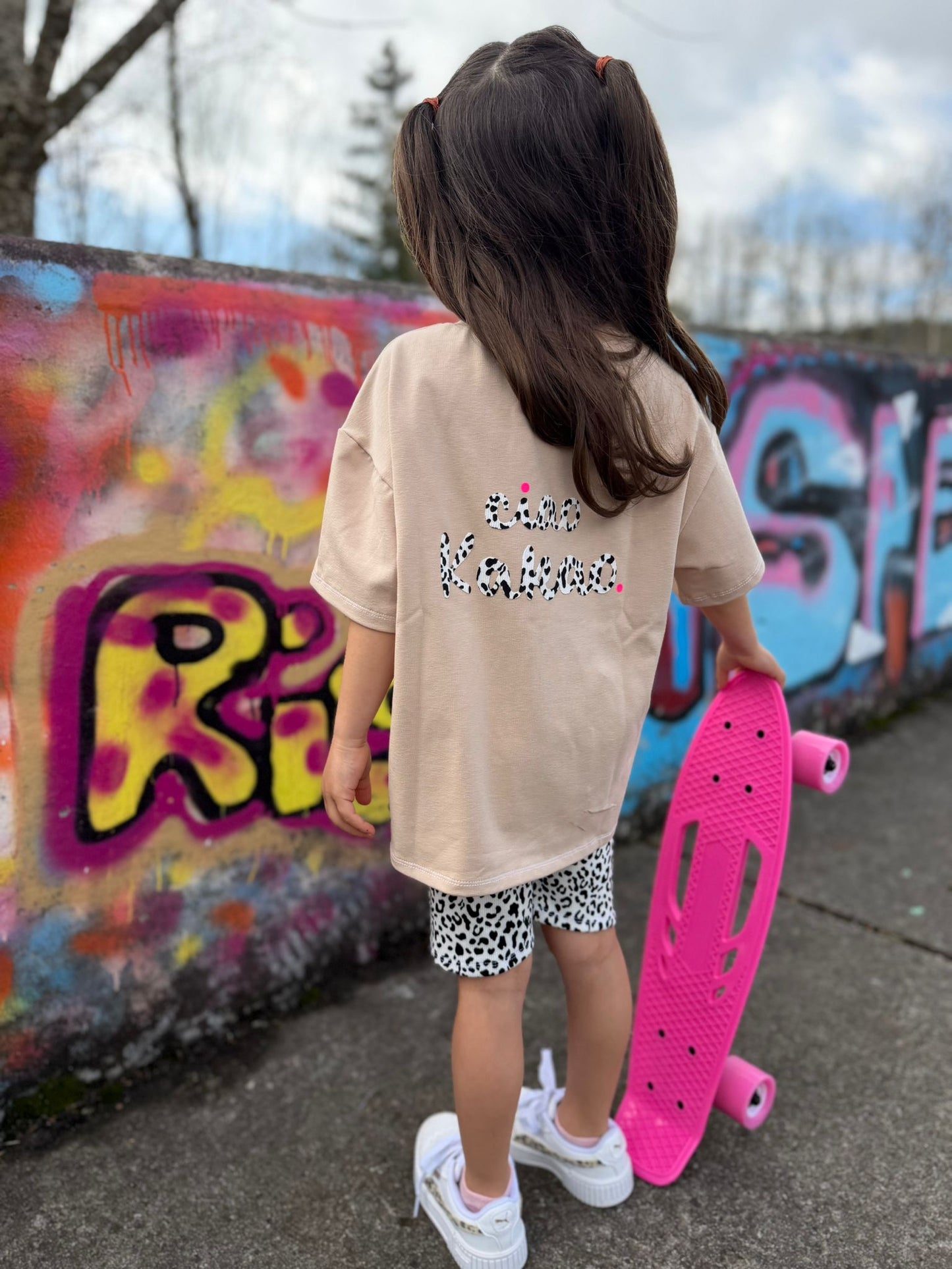 Leo Radlerhose Mädchen aus Rippjersey – kurze Leggings mit Leopardenprint, bequem & elastisch