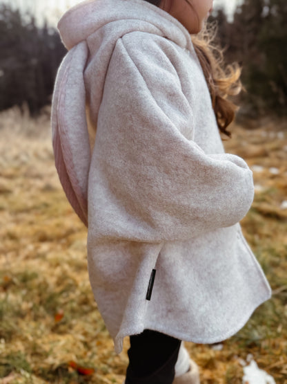 Oversized Walkjacke | Walkmantel | Hase | 100% Schurwolle