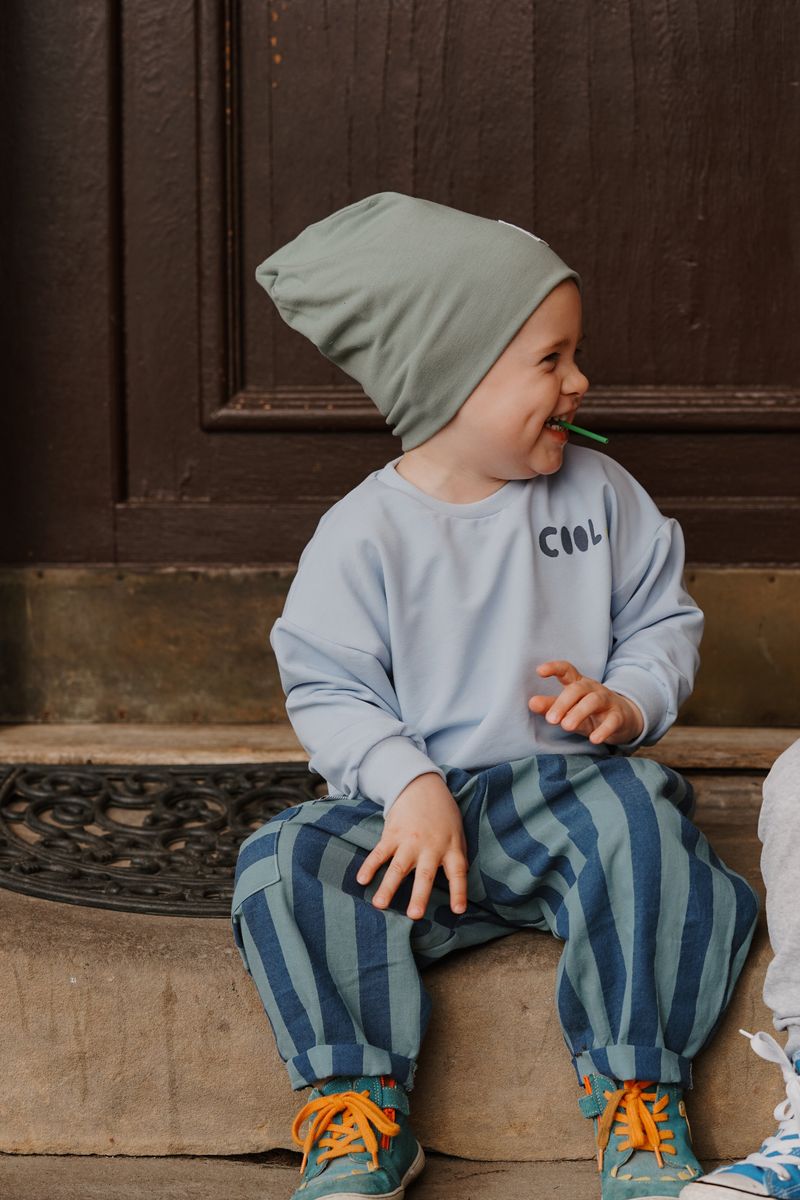 Oversized Kinder Sweater mit Handmade Applikation Dackel „Roll with it“ Pullover für Jungen