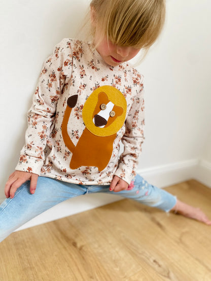 Longsleeve ab Körpergröße 80 cm | Applikation Löwe