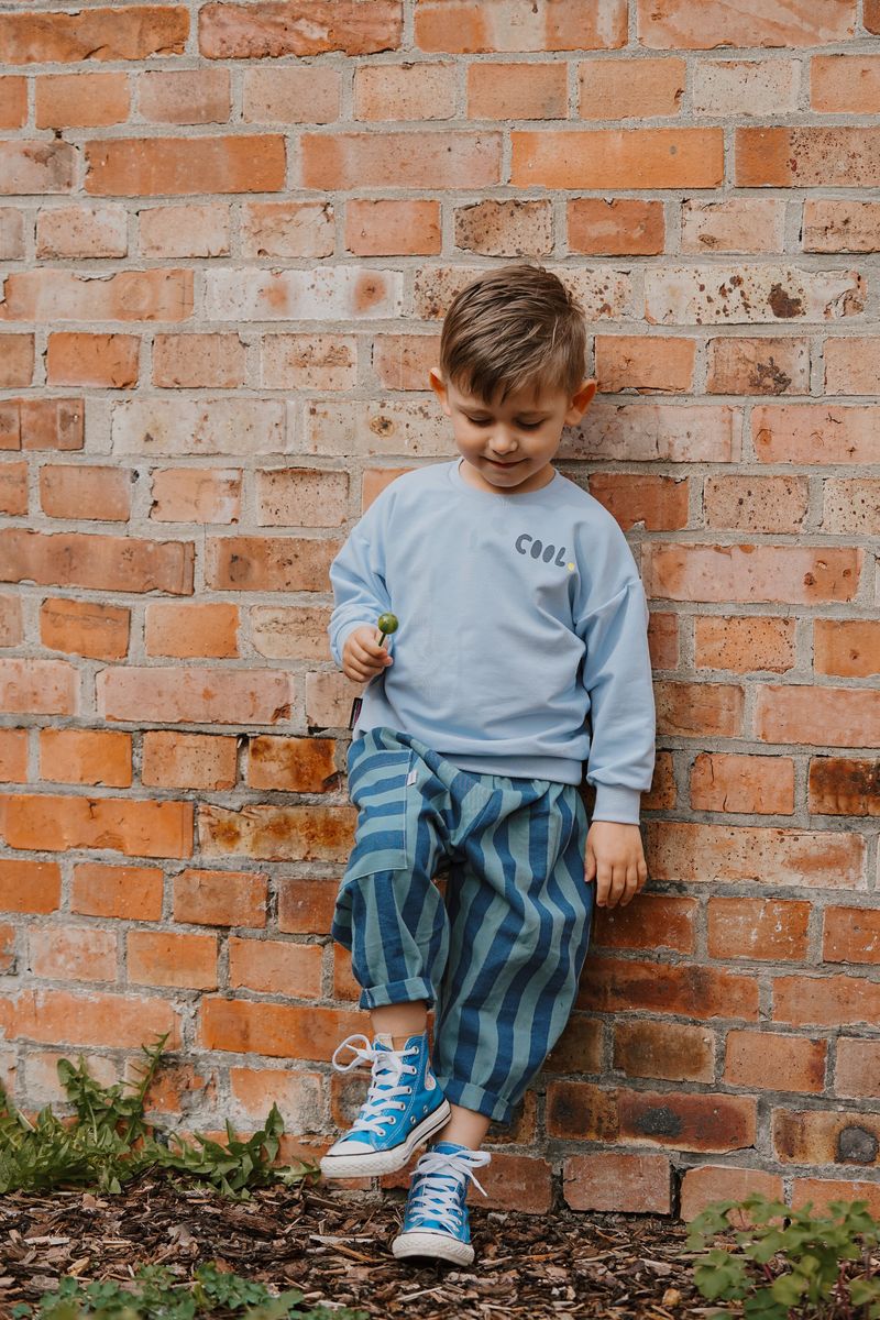 Weite Hose für Jungen | Wide-Leg | Gestreifte Hose, Loose Fit Hose Kinderhose, Weite Passform, Blockstreifen, Streifenhose