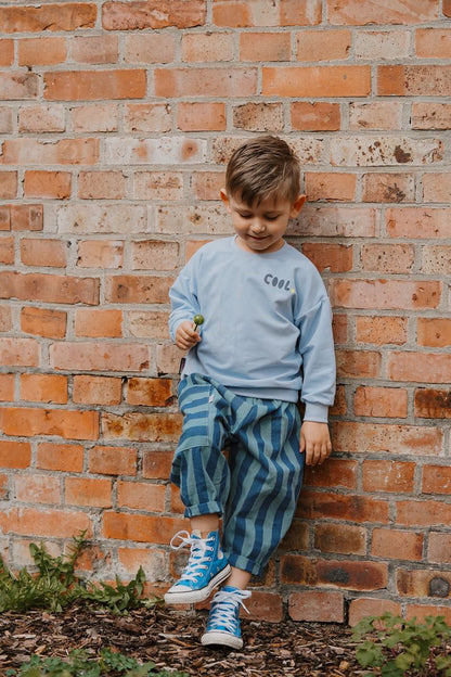 Weite Hose für Jungen | Wide-Leg | Gestreifte Hose, Loose Fit Hose Kinderhose, Weite Passform, Blockstreifen, Streifenhose