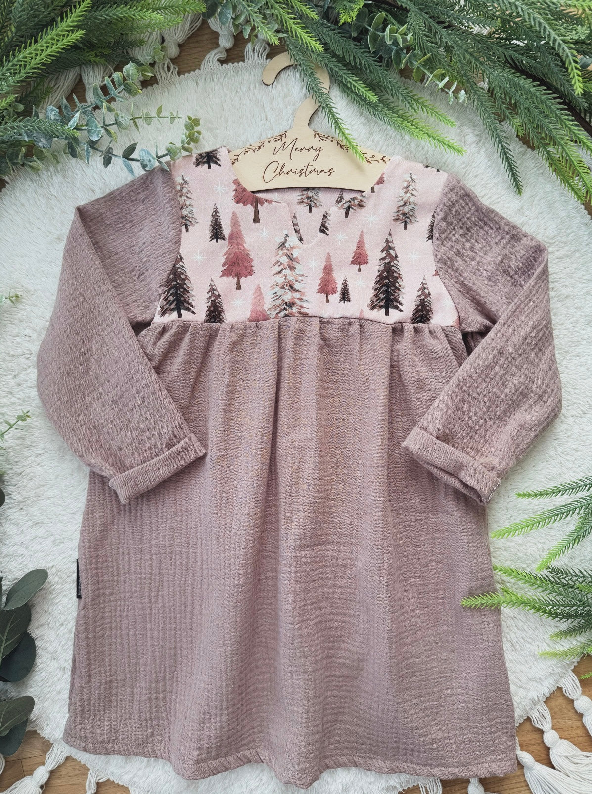 Oversized Kleid | Weihnachtskleid | Musselin | Altrosa Vintage