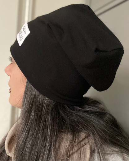 Dein Design | Used-Look Label Beanie | Dreieckloop | Damen und Herren | Perfekt für den Partnerlook Mama Papa
