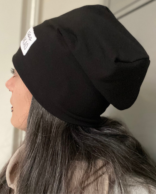 Dein Design | Used-Look Label Beanie | Dreieckloop | Damen und Herren | Perfekt für den Partnerlook Mama Papa