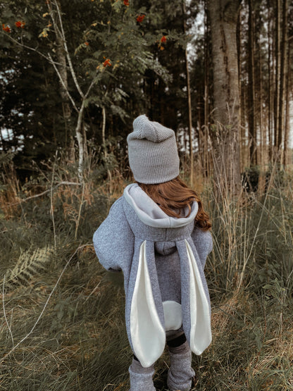 Dein Design | Oversized Wollwalk Windbreaker | Hase | 100% Schurwolle Schafwolle