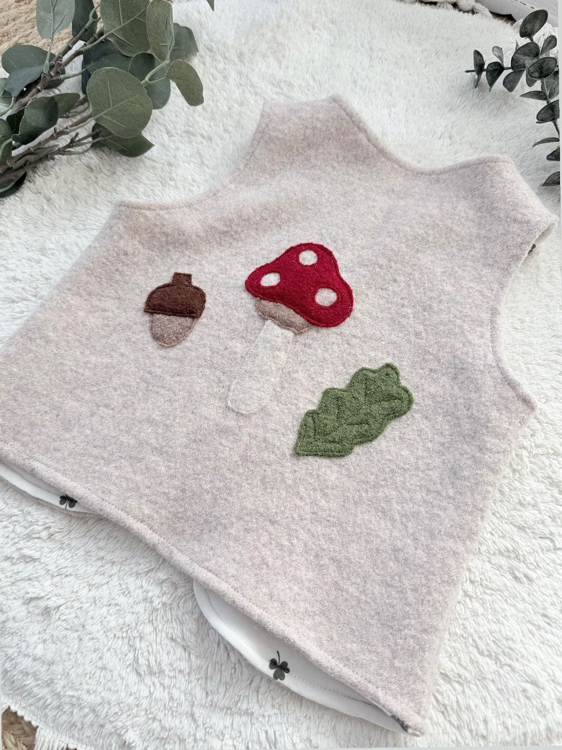 Handmade Wollwalk-Weste „Wäldchen“ für Kinder aus Schurwolle | Walkweste für Kinder