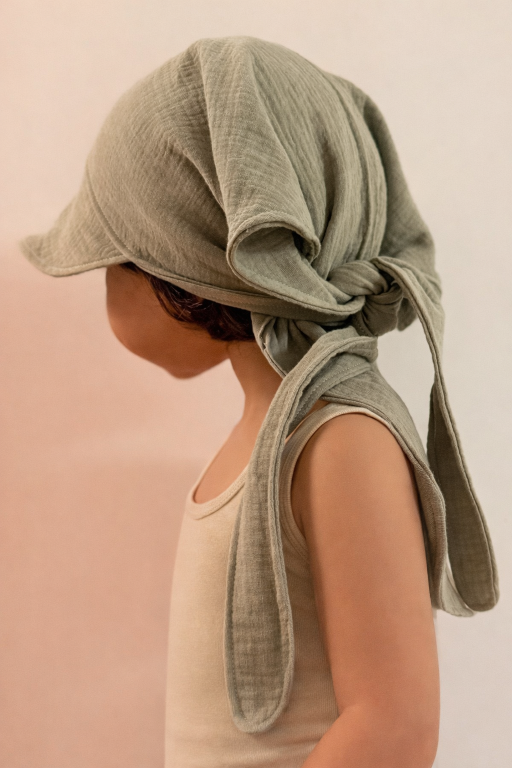 Musselin Bandana Kopftuch für Baby & Kinder | Sonnenschutz | Sonnenhut XL Nackenschutz