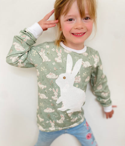 Longsleeve ab Körpergröße 80 cm | Applikation Hase