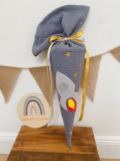 Geschwistertüte | Geschwisterschultüte  | Kitatüte | Zuckertüte | 35 cm | Rakete