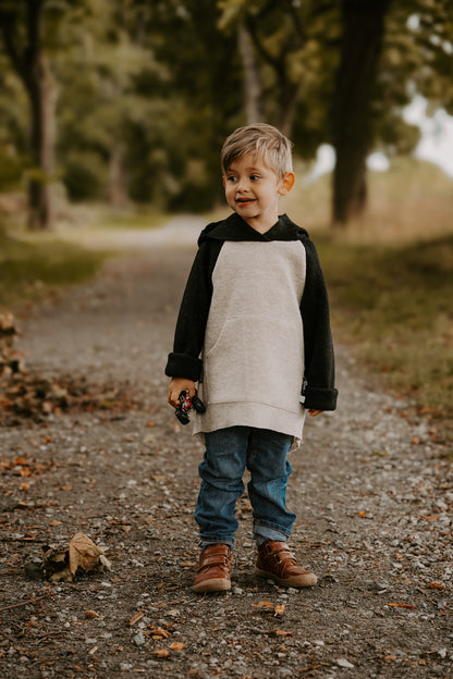 Dein Design | Wollwalk Raglan Hoodie | Retro | 100% Schurwolle Schafwolle