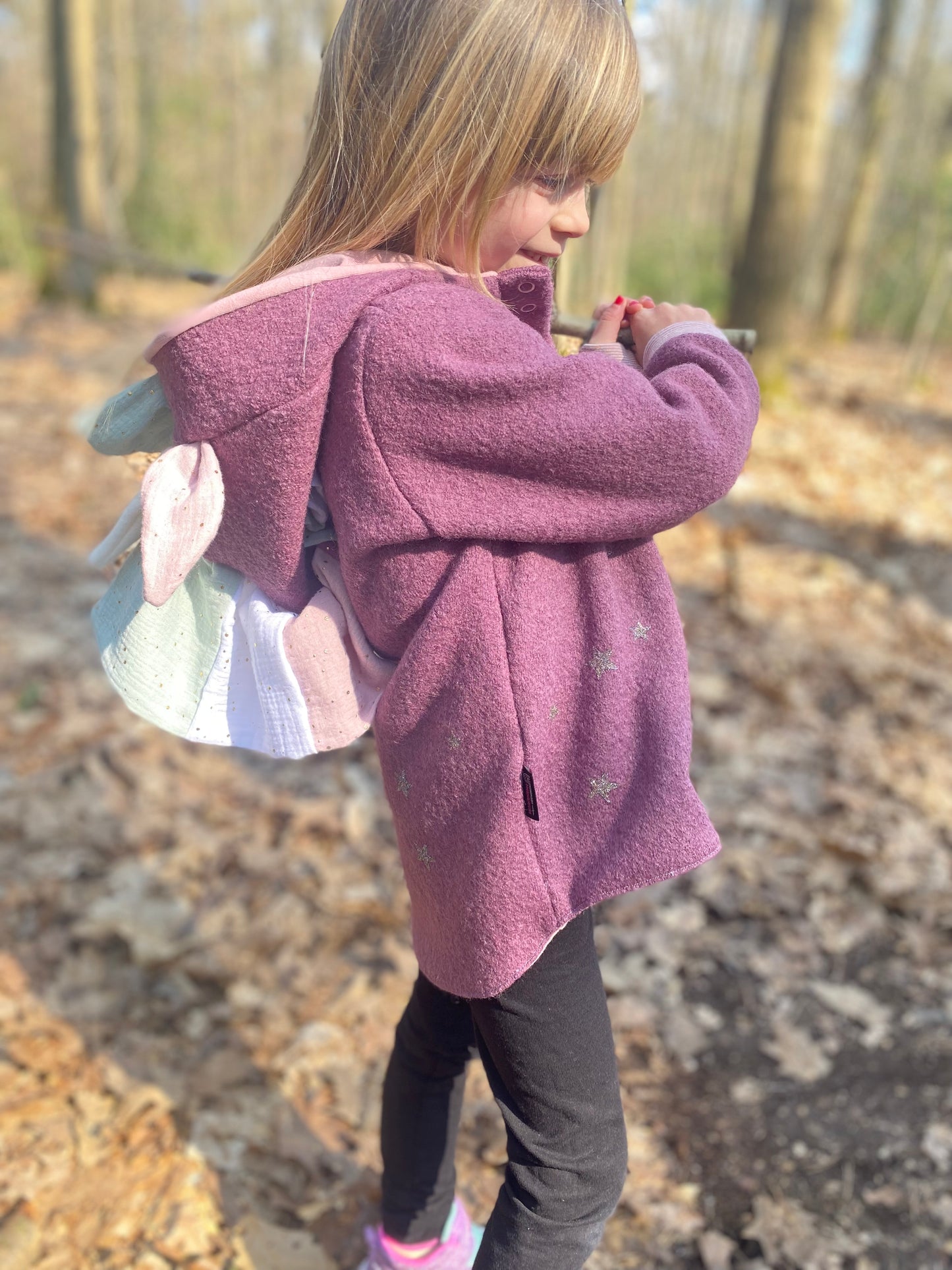 Wollwalk  Jacke  Einhorn | Lila | 100% Schurwolle Schafwolle