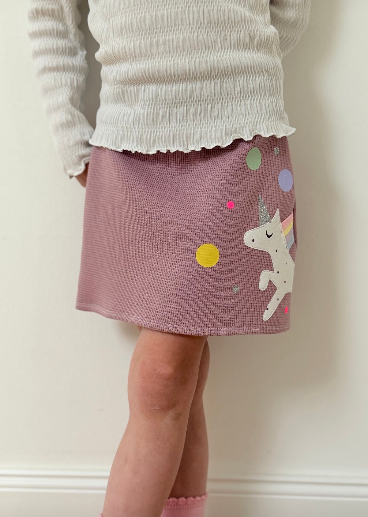 Rock | Skaterrock | 100% Baumwolle Waffelstrick | Einhorn