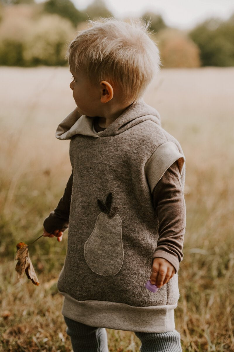 Wollwalk Weste Birne | Walkweste | Schurwolle