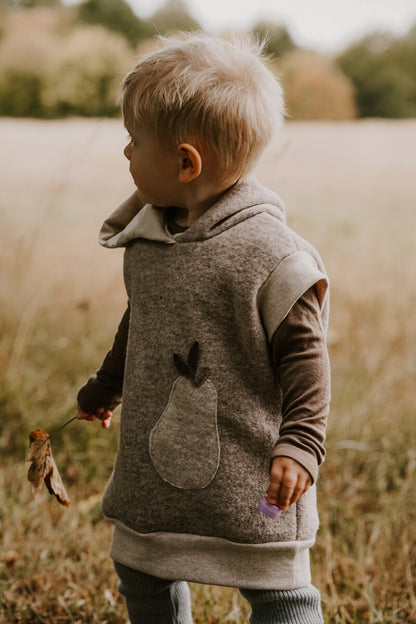 Wollwalk Weste Birne | Walkweste | Schurwolle