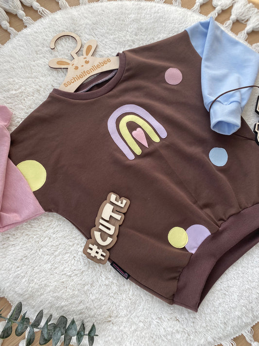 Bunter Sweater Regenbogen Konfetti | Oversized Sweater | Color-Blocking