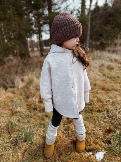 Oversized Walkjacke | Walkmantel | Hase | 100% Schurwolle
