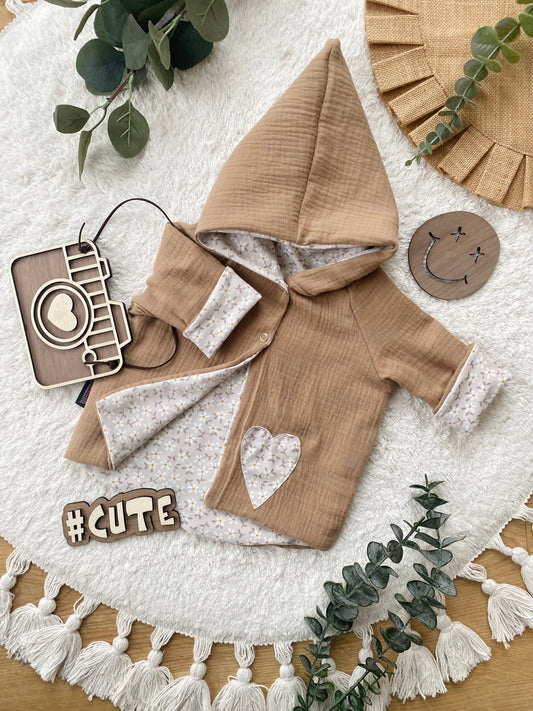 Baby | Musselinjacke | Blumen | Cardigan