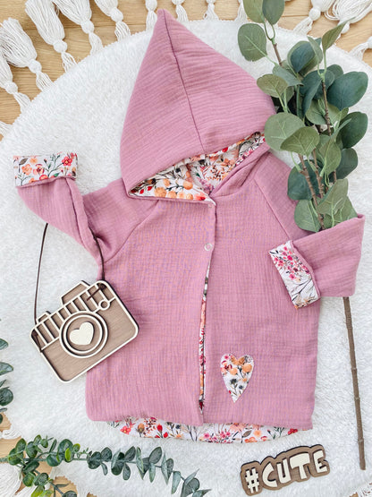 Baby | Musselinjacke | Blumen | Cardigan