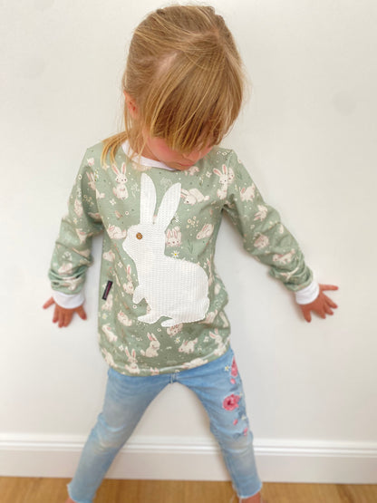 Longsleeve ab Körpergröße 80 cm | Applikation Hase