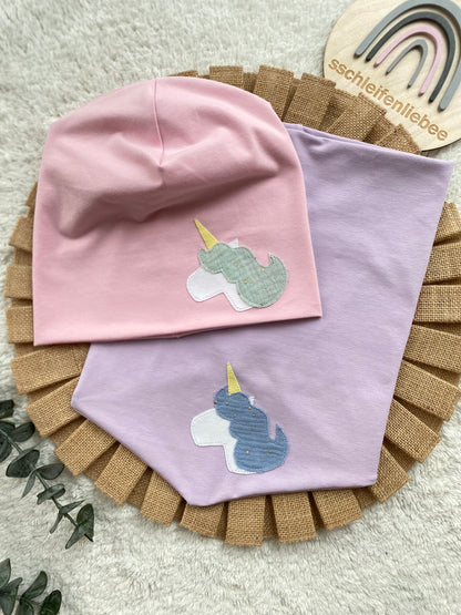 Dein Design | Einhorn Beanie & Dreieckloop | Farbwahl | Uni Farben