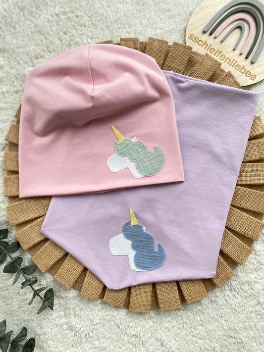 Dein Design | Einhorn Beanie & Dreieckloop | Farbwahl | Uni Farben