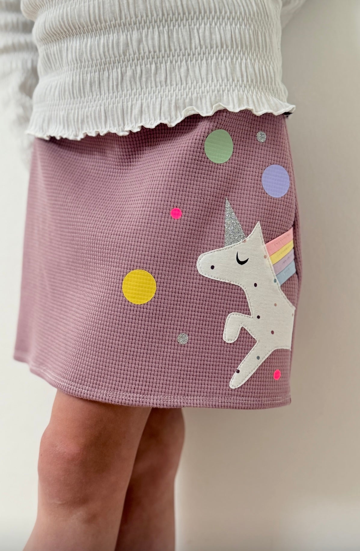 Rock | Skaterrock | 100% Baumwolle Waffelstrick | Einhorn