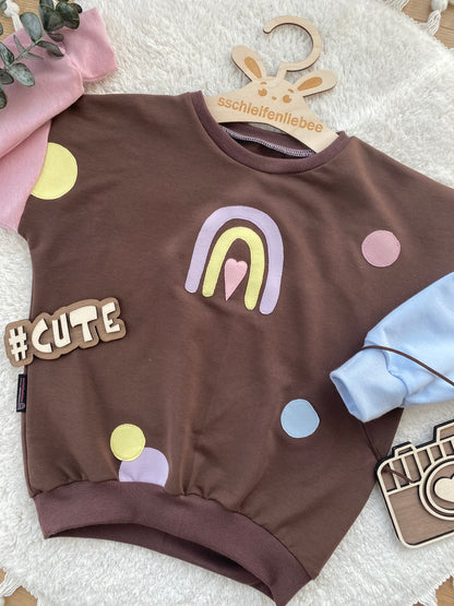 Bunter Sweater Regenbogen Konfetti | Oversized Sweater | Color-Blocking