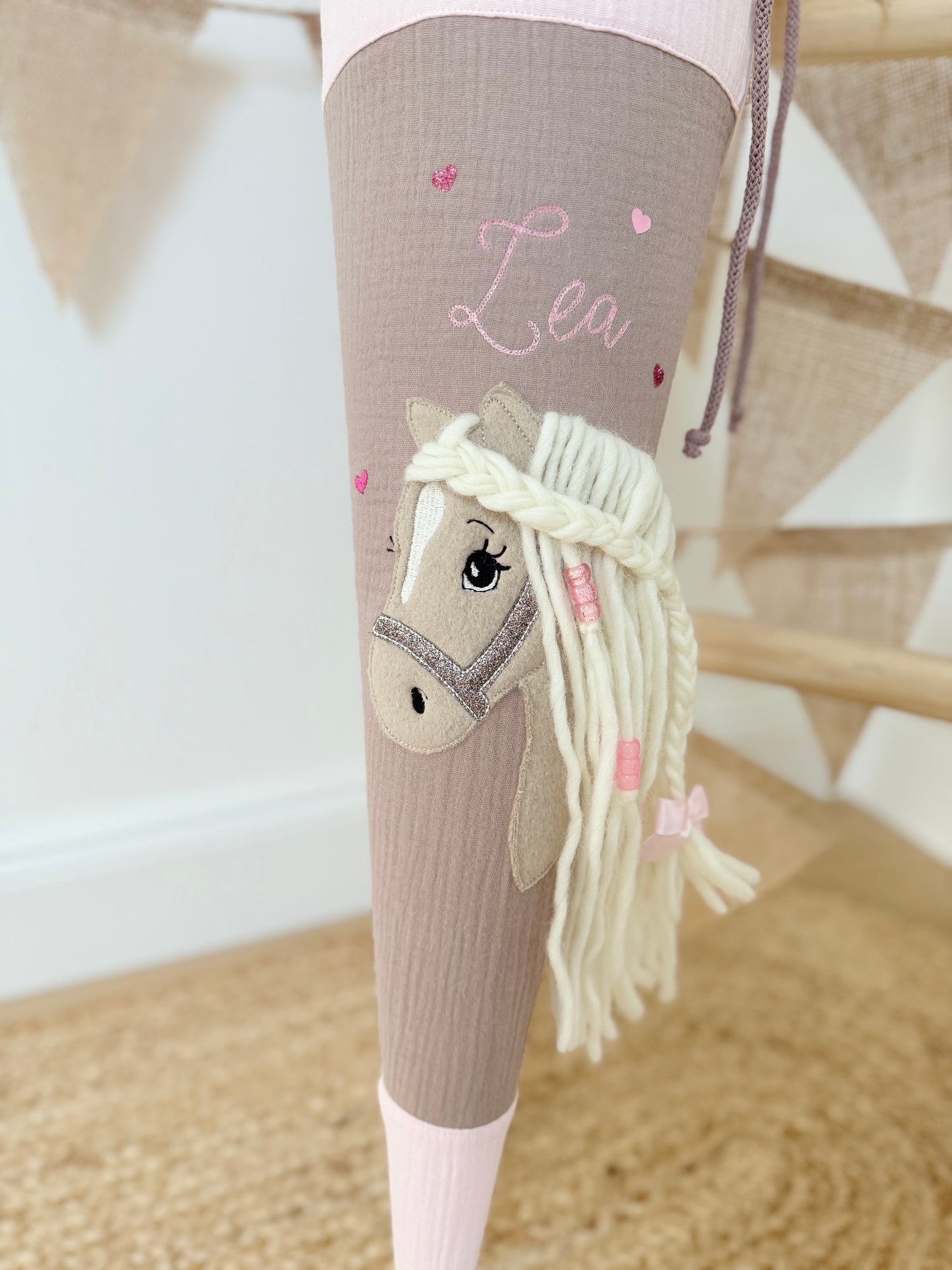 Musselin Schultüte 70 cm | Pferd | Haflinger | Kissen Inlett