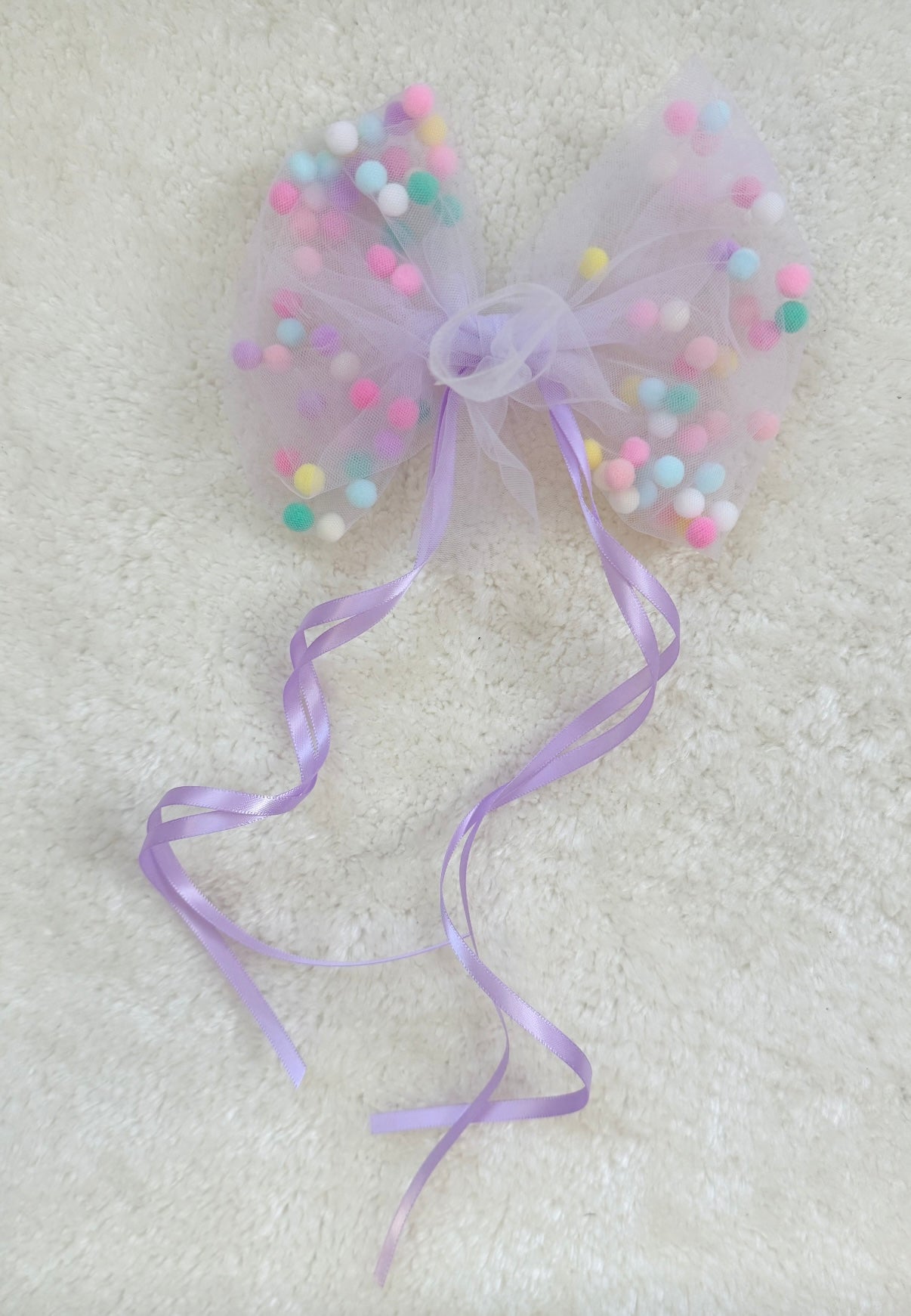 Pompon-Schleife Tüllschleife für Schultüten ab 70 cm