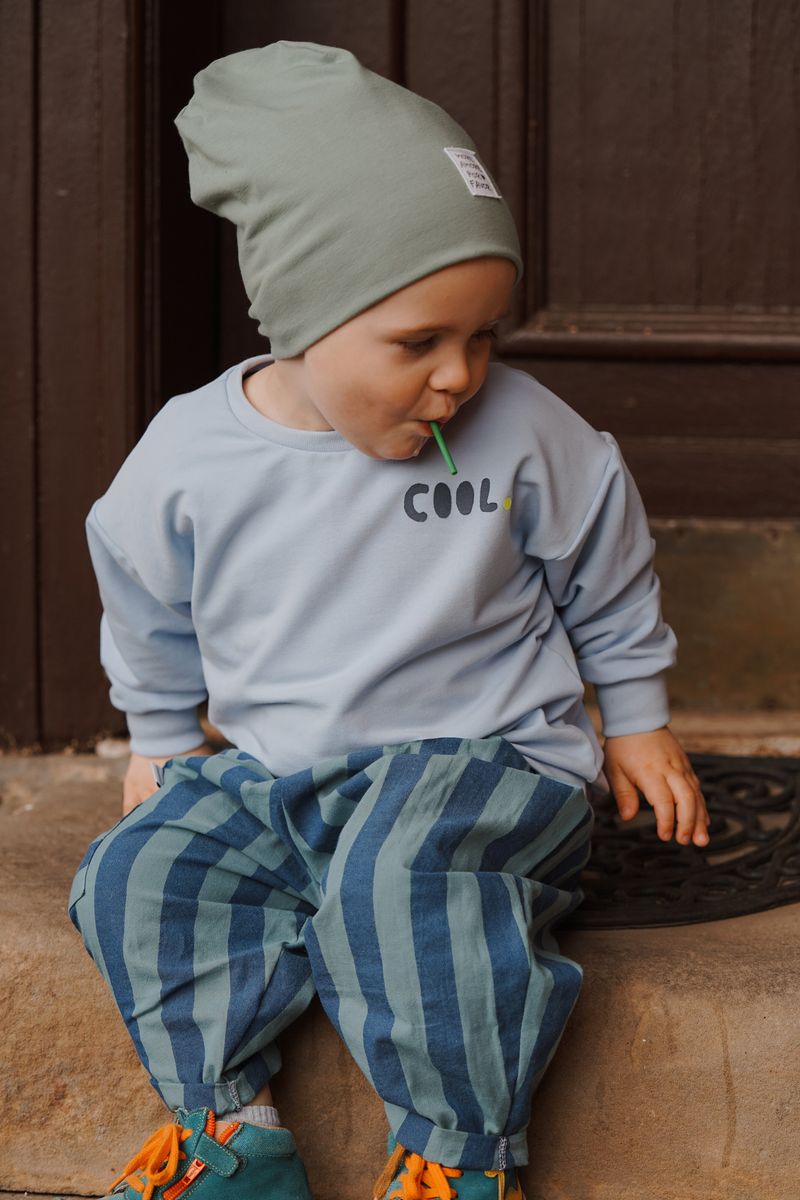 Oversized Kinder Sweater mit Handmade Applikation Dackel „Roll with it“ Pullover für Jungen