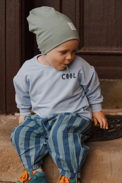 Oversized Kinder Sweater mit Handmade Applikation Dackel „Roll with it“ Pullover für Jungen