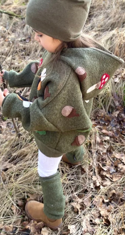 Walkstulpen | Stulpen passend zum Windbreaker Wäldchen | Beinstulpen | 100%  Schurwolle