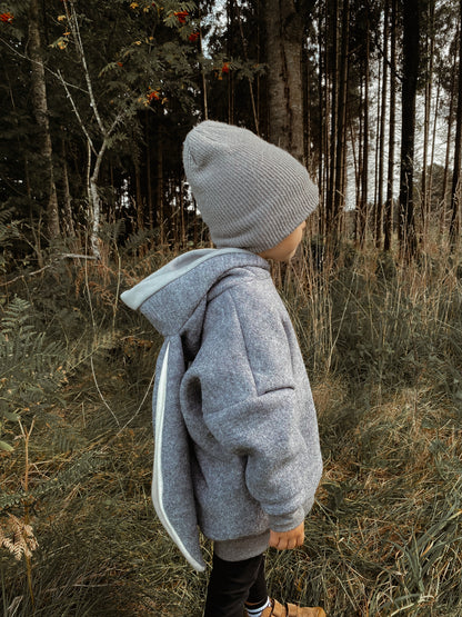 Dein Design | Oversized Wollwalk Windbreaker | Hase | 100% Schurwolle Schafwolle