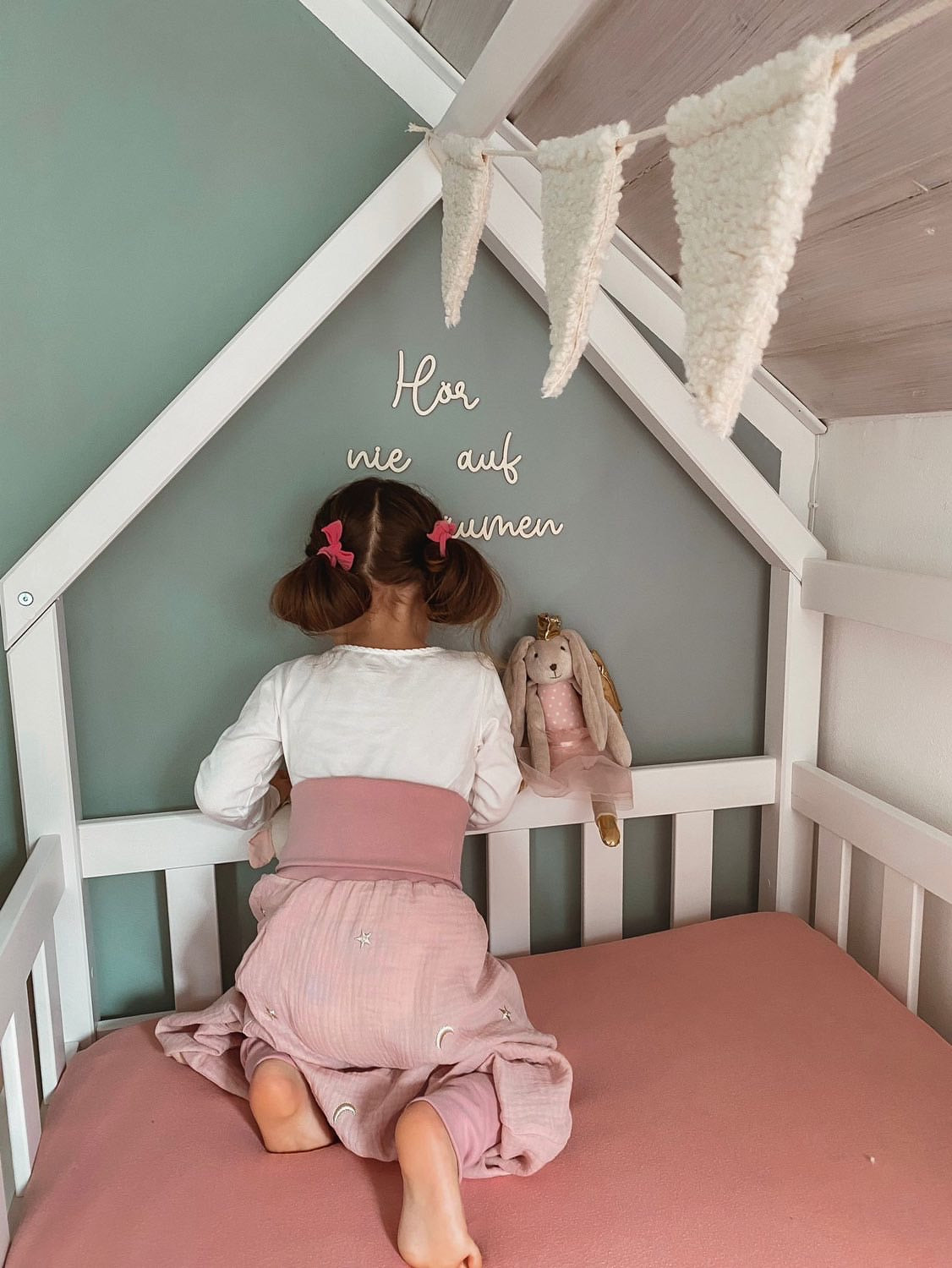 Sommer Schlafsack mit Beinen | Musselin | bestickt Mond Sterne