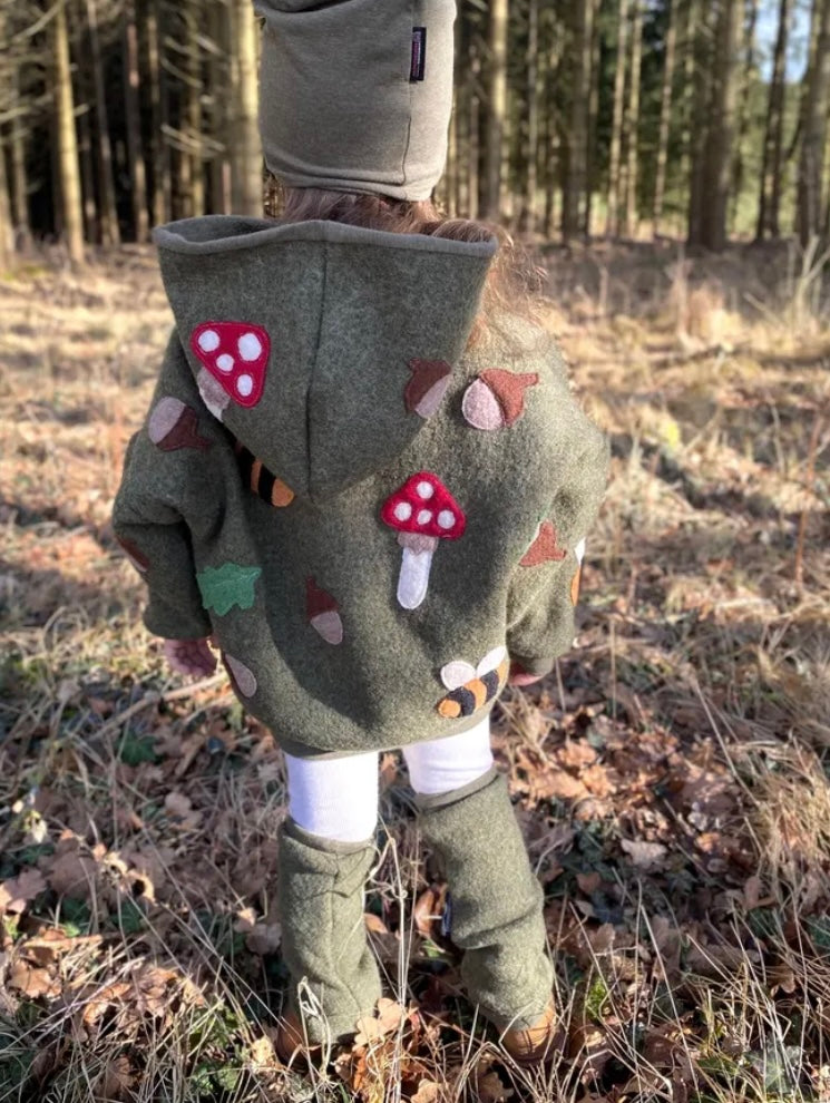 Walkstulpen | Stulpen passend zum Windbreaker Wäldchen | Beinstulpen | 100%  Schurwolle