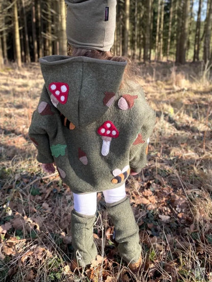 Walkstulpen | Stulpen passend zum Windbreaker Wäldchen | Beinstulpen | 100%  Schurwolle