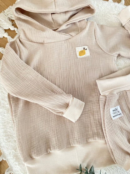 Musselin Hoodie | Zitrone