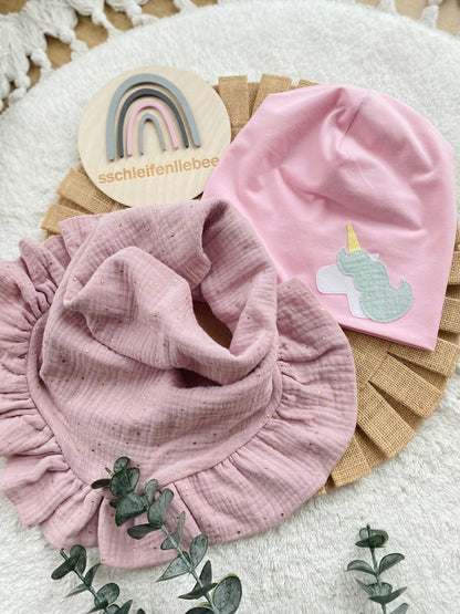 Dein Design | Einhorn Beanie & Dreieckloop | Farbwahl | Uni Farben