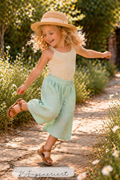 Kinderhose Culotte 7/8 – Weite Sommerhose aus Musselin