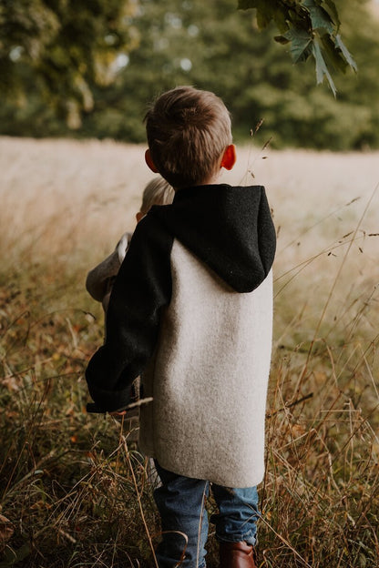 Dein Design | Wollwalk Raglan Hoodie | Retro | 100% Schurwolle Schafwolle