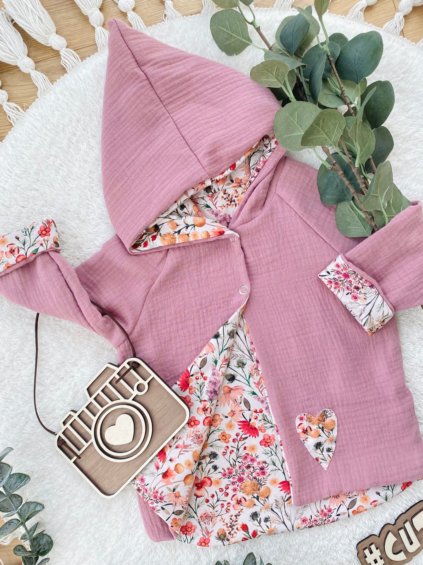 Baby | Musselinjacke | Blumen | Cardigan