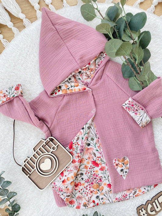 Baby | Musselinjacke | Blumen | Cardigan