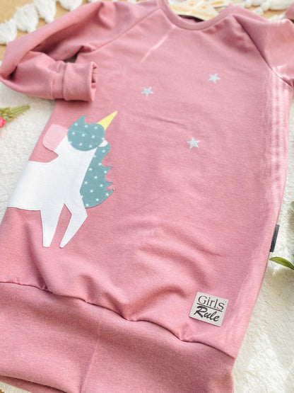 Sweatkleid  | Einhorn Applikation | Girls Rule