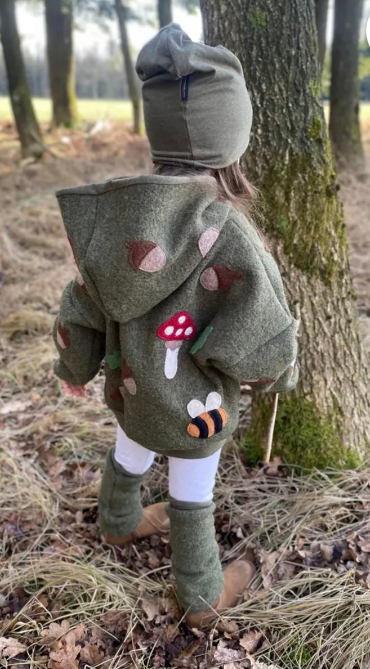 Walkstulpen | Stulpen passend zum Windbreaker Wäldchen | Beinstulpen | 100%  Schurwolle