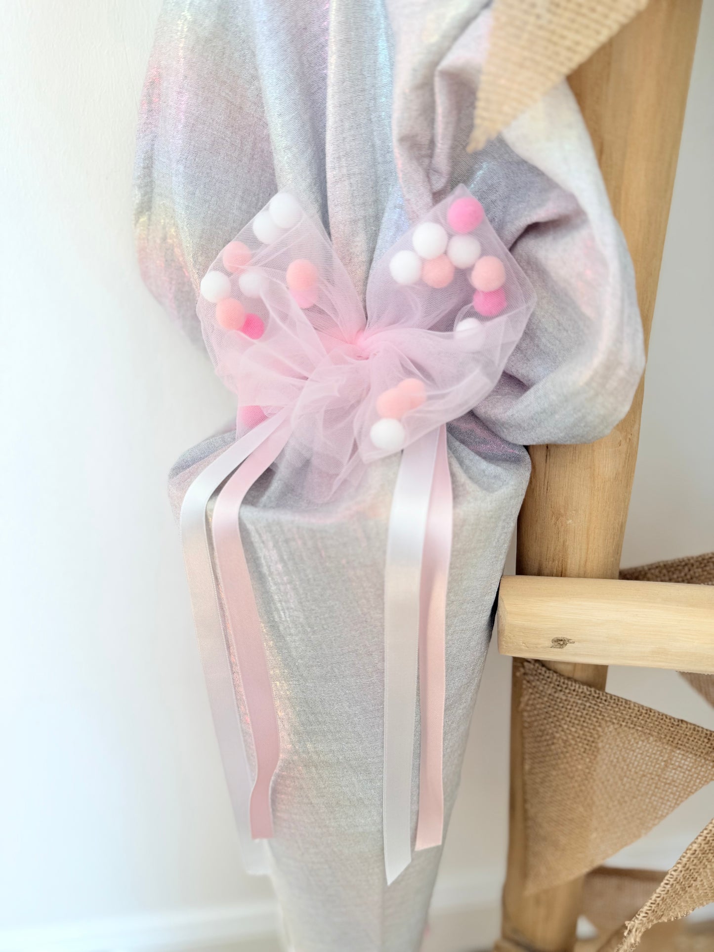 Pompom Schleife für Schultüten ab 70 cm