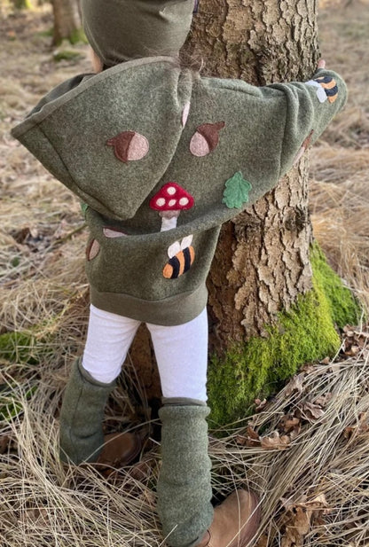 Walkstulpen | Stulpen passend zum Windbreaker Wäldchen | Beinstulpen | 100%  Schurwolle