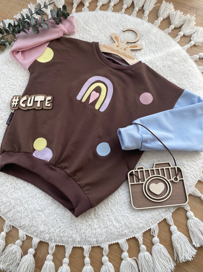 Bunter Sweater Regenbogen Konfetti | Oversized Sweater | Color-Blocking
