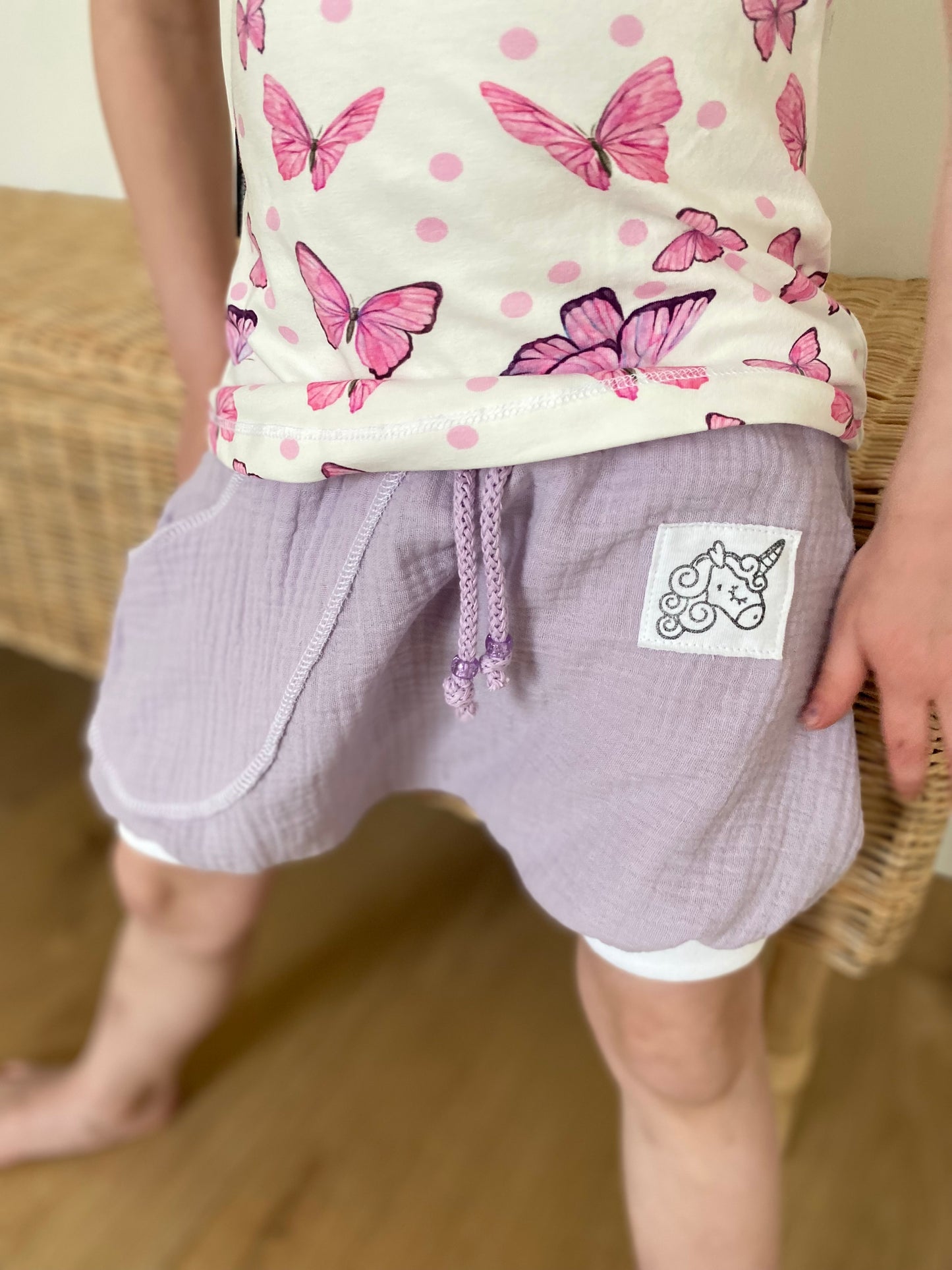 Dein Design | Shorty Buxe | Musselin-Shorts | Used-Look Label | Farbwahl