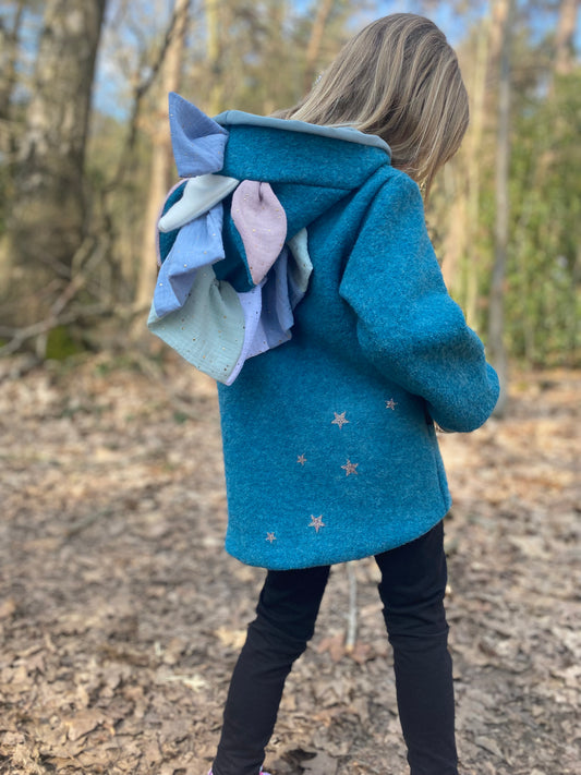 Wollwalk Parka | Jacke | Einhorn Türkis | 100% Schurwolle Schafwolle